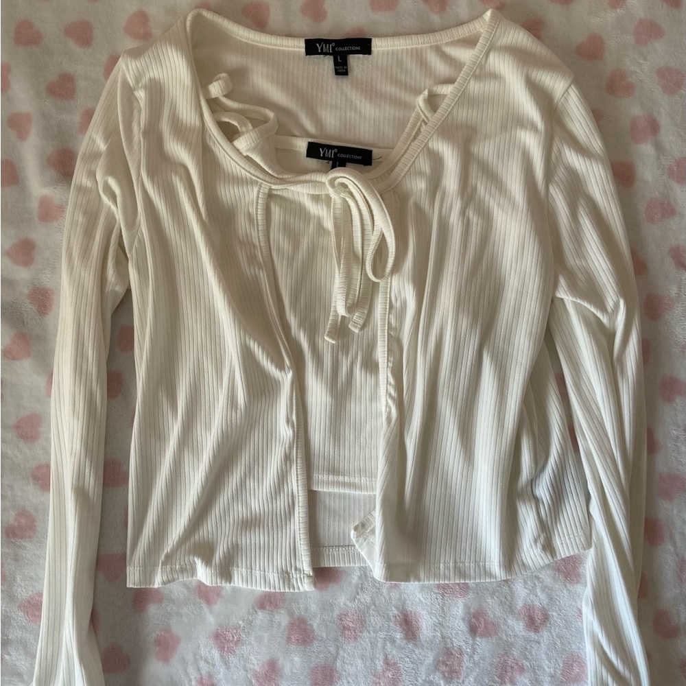 white tank & tied cardigan